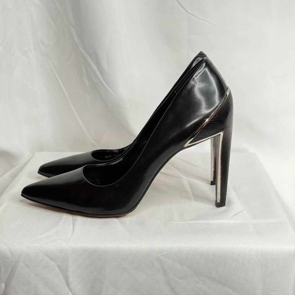 Dolce Vita Black Faux Leather Stiletto Pumps